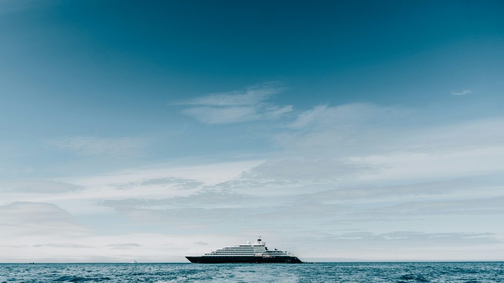 The Scenic Eclipse Discovery Yacht near Elephant Island, Antarctica