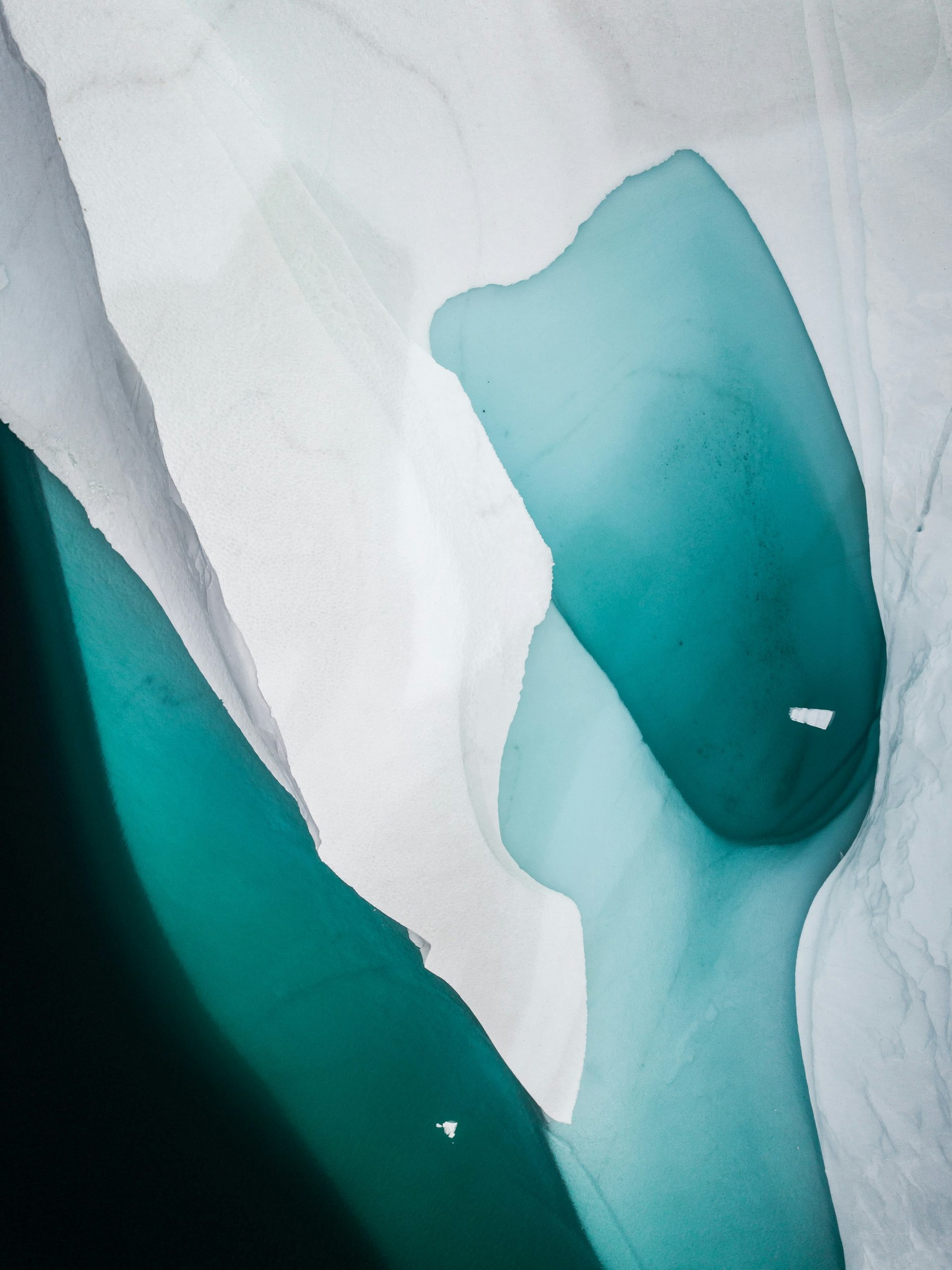 Lake within an Arctic iceberg