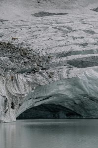 Serene Glacier Landscape with Ice Cavern